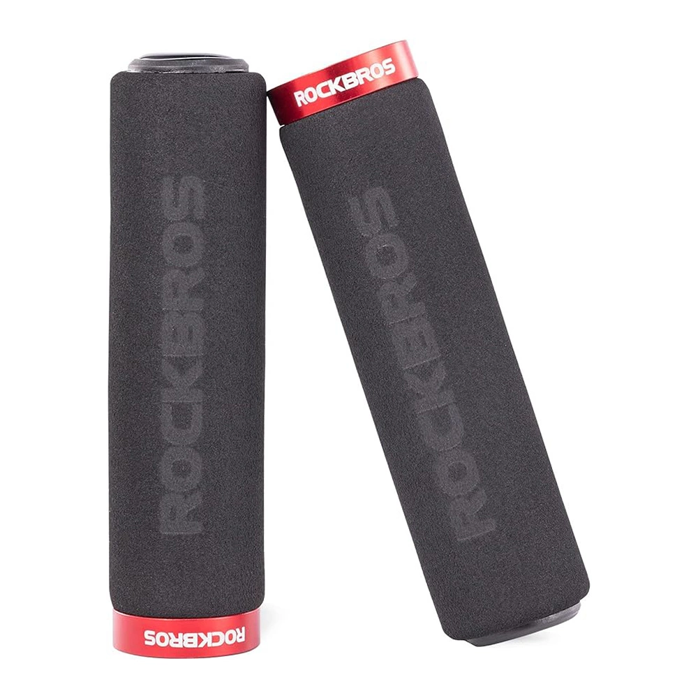 Rockbros Bt1001Bkrd Sponge Bicycle Handlebar Grips Black And Red