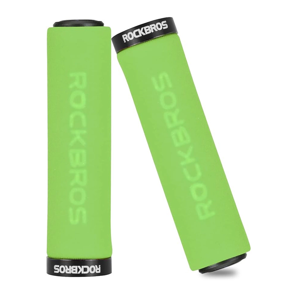 Rockbros Bt1001Gnbk Sponge Bicycle Handlebar Grips Green And Black