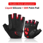 Rockbros S169Br XXL Cycling Gloves With Gel Inserts Black And Red