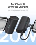 Baseus Compact 20W Fast Charge USB-C Powerbank 5000mAh Cluster Black