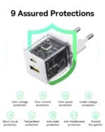 Baseus Palm Fast Charger USB-A + USB-C 30W White