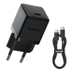 Baseus Palm Fast Charger USB-C 20W + Data Cable USB-C/USB-C 1m Black