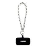 DKNY PU Leather Metal Logo Wrist Chain MagSafe Black Kryt iPhone 17 Pro Max