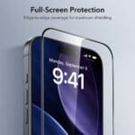 ESR Ultrafit Tempered Glass 2-Pack Clear iPhone 16 Pro/17