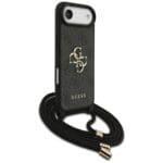 Guess 4G Big Logo Cord Stap Crossbody Black Kryt iPhone 17 Air