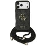 Guess 4G Big Logo Cord Stap Crossbody Black Kryt iPhone 17 Pro Max