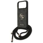 Guess 4G Big Logo Cord Stap Crossbody Black Kryt iPhone 17 Pro Max