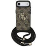 Guess 4G Big Logo Cord Stap Crossbody Brown Kryt iPhone 17 Air