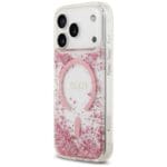 Guess Resin Bottom Glitter MagSafe Pink Kryt iPhone 17 Pro