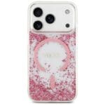 Guess Resin Bottom Glitter MagSafe Pink Kryt iPhone 17 Pro