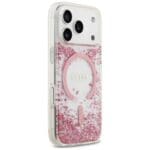 Guess Resin Bottom Glitter MagSafe Pink Kryt iPhone 17 Pro