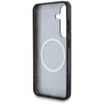 Guess 4G Background Gold Electroplated Peony Pattern MagSafe Black Kryt Samsung Galaxy S25