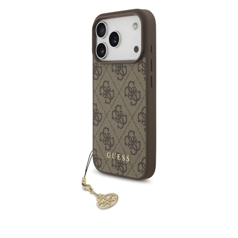 Guess 4G Charm Tone on Tone Brown Kryt iPhone 17 Pro