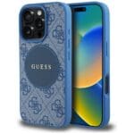 Guess 4G Circle Classic Logo MagSafe Blue Kryt iPhone 16 Pro