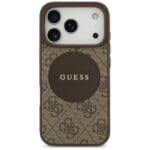 Guess 4G Circle Classic Logo MagSafe Brown Kryt iPhone 17 Pro