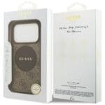 Guess 4G Circle Classic Logo MagSafe Brown Kryt iPhone 17 Pro