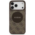 Guess 4G Circle Classic Logo MagSafe Brown Kryt iPhone 17 Pro Max