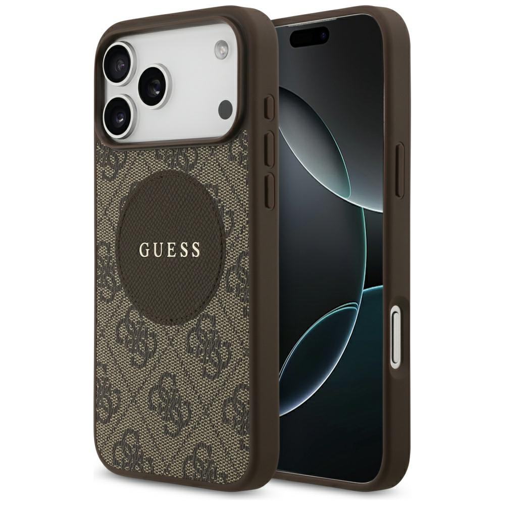Guess 4G Circle Classic Logo MagSafe Brown Kryt iPhone 17 Pro Max