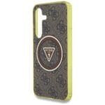 Guess 4G Glitter Triangle Buttons MagSafe Brown Kryt Samsung Galaxy S25