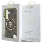 Guess 4G Glitter Triangle Buttons MagSafe Brown Kryt Samsung Galaxy S25