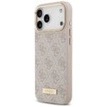 Guess 4G Logo Plate MagSafe Pink Kryt iPhone 17 Pro Max