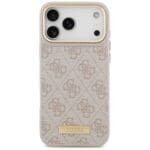 Guess 4G Logo Plate MagSafe Pink Kryt iPhone 17 Pro Max