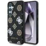 Guess 4G Printed Colored Peony Pattern MagSafe Black Kryt Samsung Galaxy S25