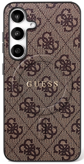 Guess 4G Ring Classic Logo MagSafe Brown Kryt Samsung Galaxy S25 Fe