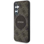 Guess 4G Round Patch Classic Logo MagSafe Brown Kryt Samsung Galaxy S25