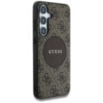 Guess 4G Round Patch Classic Logo MagSafe Brown Kryt Samsung Galaxy S25