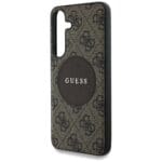 Guess 4G Round Patch Classic Logo MagSafe Brown Kryt Samsung Galaxy S25