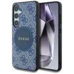Guess 4G Round Patch Classic Logo MagSafe Plus Blue Kryt Samsung Galaxy S25