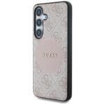 Guess 4G Round Patch Classic Logo MagSafe Plus Pink Kryt Samsung Galaxy S25