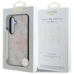 Guess 4G Round Patch Classic Logo MagSafe Plus Pink Kryt Samsung Galaxy S25