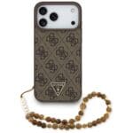 Guess 4G Strap Triangle Logo MagSafe Brown Kryt iPhone 17 Pro Max