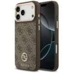 Guess 4G Strass Logo MagSafe Brown Kryt iPhone 17 Pro Max