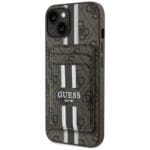 Guess 4G Stripes with Wallet MagSafe Brown Kryt iPhone 15