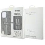 Guess 4G Stripes with Wallet MagSafe Brown Kryt iPhone 16 Pro Max