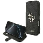 Guess Book 4G Metal Logo Black Kryt iPhone 17 Pro