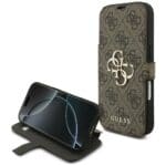Guess Book 4G Metal Logo Brown Kryt iPhone 17 Pro