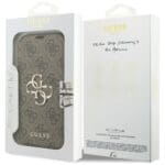 Guess Book 4G Metal Logo Brown Kryt iPhone 17 Pro