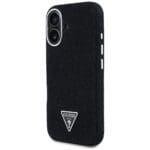 Guess Denim Triangle Logo MagSafe Black Kryt iPhone 16