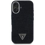 Guess Denim Triangle Logo MagSafe Black Kryt iPhone 16