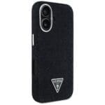 Guess Denim Triangle Logo MagSafe Black Kryt iPhone 16