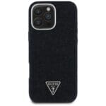 Guess Denim Triangle Logo MagSafe Black Kryt iPhone 16 Pro Max