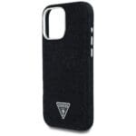 Guess Denim Triangle Logo MagSafe Black Kryt iPhone 16 Pro Max