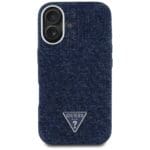 Guess Denim Triangle Logo MagSafe Blue Kryt iPhone 16