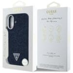 Guess Denim Triangle Logo MagSafe Blue Kryt iPhone 16