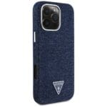 Guess Denim Triangle Logo MagSafe Blue Kryt iPhone 16 Pro