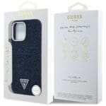Guess Denim Triangle Logo MagSafe Blue Kryt iPhone 16 Pro
